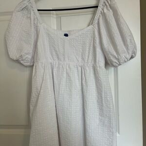White Puff Sleeve Dress